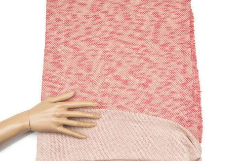 Heather Red Pink and Cream Reversible Double Sided Sweater Knit Fabric 1 Yard and 25 Inches OSK00322